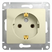 Розетка с заземлением 16А механизм SE Glossa, бежевый