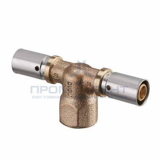 Тройник с переходом на внутреннюю резьбу Oventrop Cofit P - 32x3.0 x 1" (прессовой, бронза)