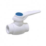 Кран шаровой Fusitek - 50 (Пайка/Пайка, ручка-рычаг белая с синей меткой)