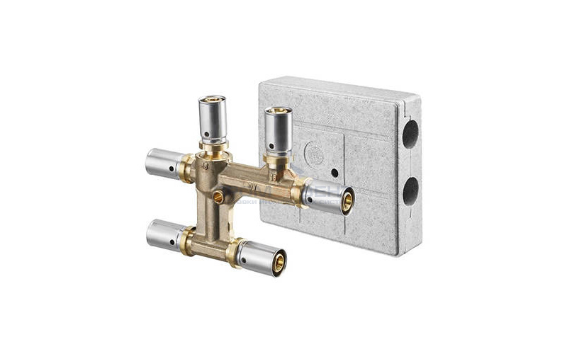 Крестовина Oventrop Cofit P - 16x2.0 x 16x2.0 x 16x2.0 (прессовая, в изоляциооном кожухе, латунь)