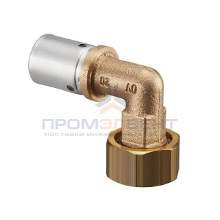 Переход на накидную гайку угловой Oventrop Cofit P - 20x2.5 x 3/4" (прессовой, бронза)