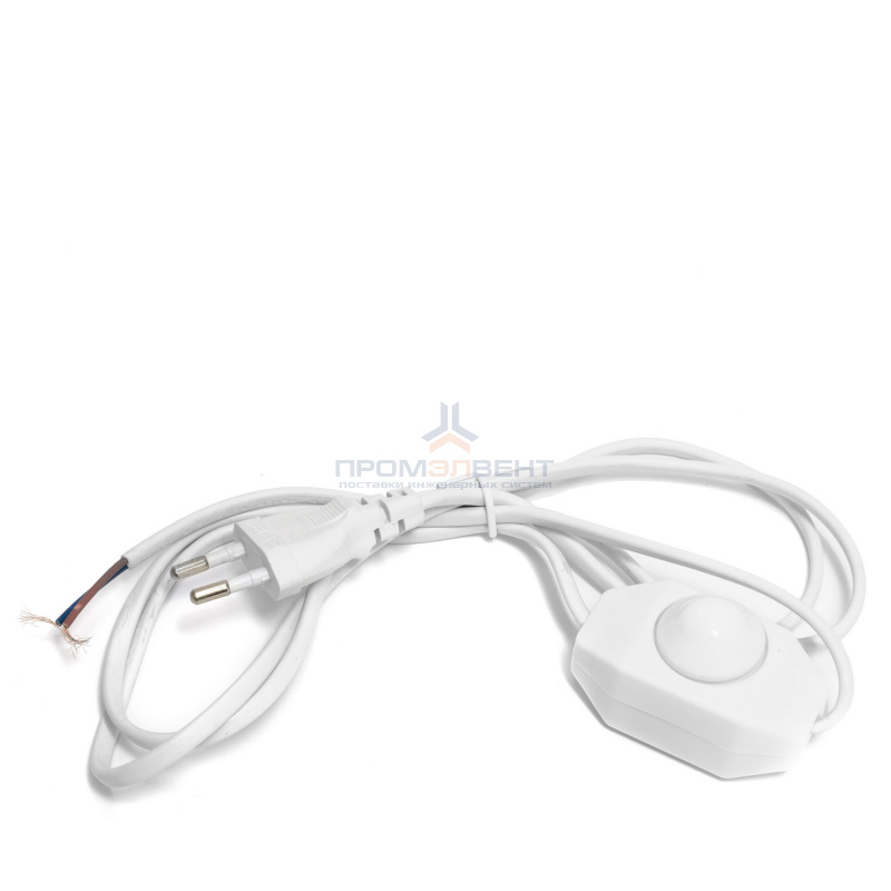 04-33(ШВВП) Шнур сетевой для бра с диммером, 1,5м, белый.
